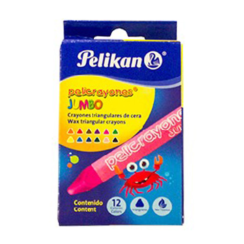Crayon Pelikan Jumbo Triangular, Con 12, (1 Pieza)