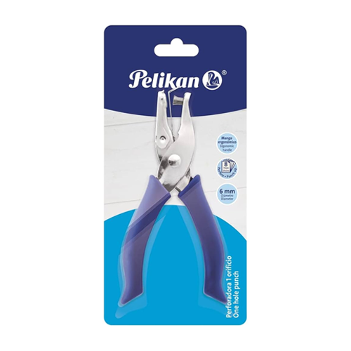 Perforadora Pelikan 1 Orificio 6 mm Mango Plástico, (1 Pieza)