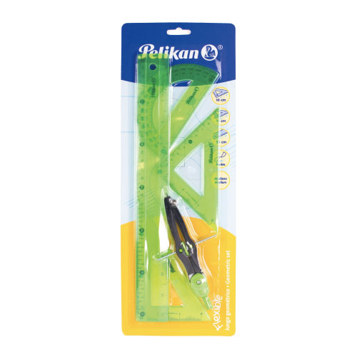Juego De Geometría Pelikan, Flexible, Mediano, (1 Pieza)