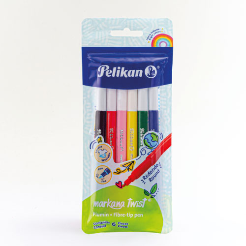 Plumón Markana Twist Pelikan, C/6, (1 Caja)