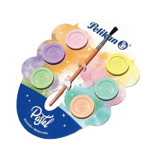 Acuarela Pelikan Infantil C/6 Colores Pastel (1 Pieza)