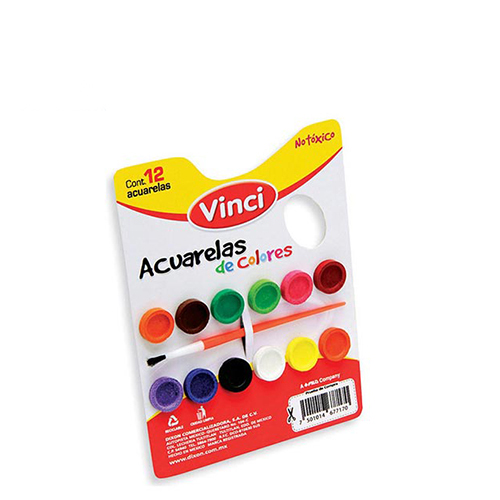 Acuarela Marca Vinci C/12 Pastillas (1 Pieza)