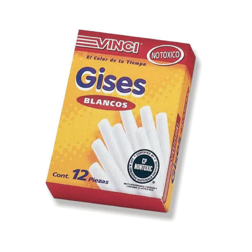 Gis Vinci, 12 Gises, Color Blanco, (1 Caja)