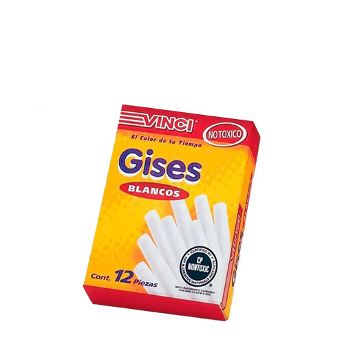 Gis Vinci, 12 Gises, Color Blanco, (1 Caja)