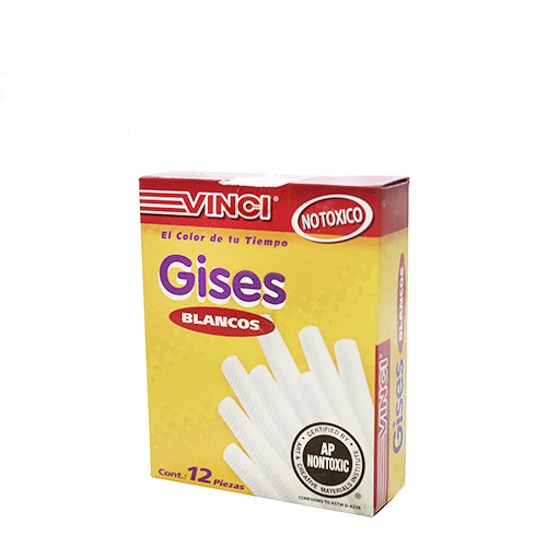 Gis Vinci, 12 Gises, Color Blanco, (1 Caja)