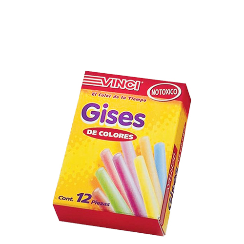 Gis Vinci, 12 Gises, Colores Diversos, (1 Caja)