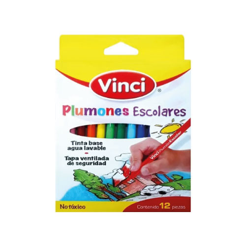 Marcador Escolar Vinci, 12 Piezas, (1 Caja)