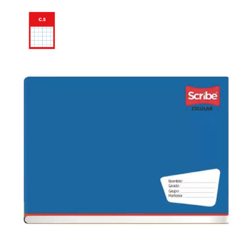 Cuaderno Scribe, Forma Italiana, Engrapado, c/100H, Cuadro Chico