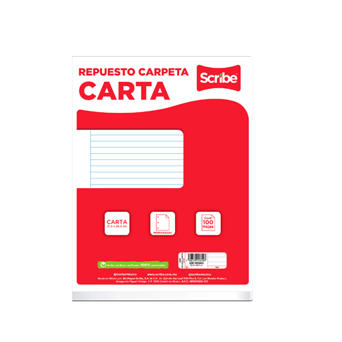 Repuesto Scribe S3400 Carpeta T/C 100H Rayada, (1 pieza)