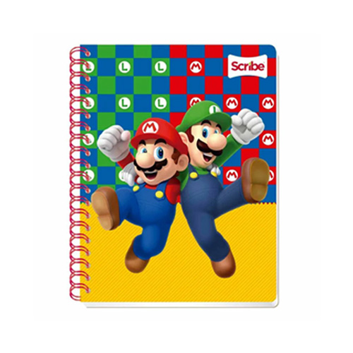 Cuaderno Scribe 7420 Prof. 100 Hojas, Raya, Mario Bros