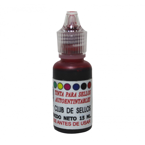 Tinta en frasco para sello automático color rojo, club de sellos, 15ML, 1 Pieza.