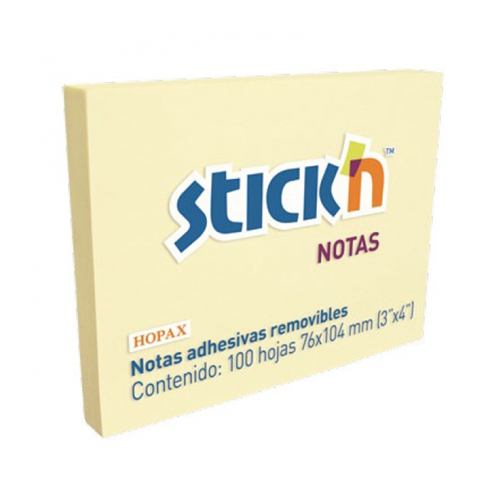 Block De Notas Adhesivas MAE 21008, 3" x 4", Amarillo Pastel