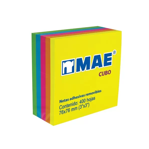 Cubo De Notas Adhesivas MAE 21012 Neón, 3