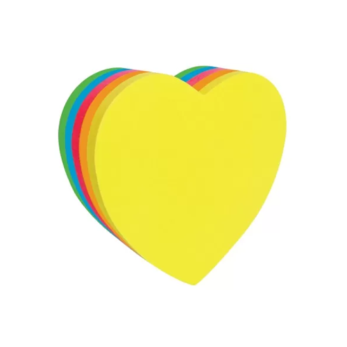 Block De Notas Adhesivas MAE 21356 Figura Corazón Neón, 250 Hojas