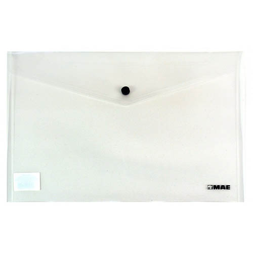 Sobre Mae Plástico, Con Broche, Tamaño Oficio, Transparente, (1 Pieza)