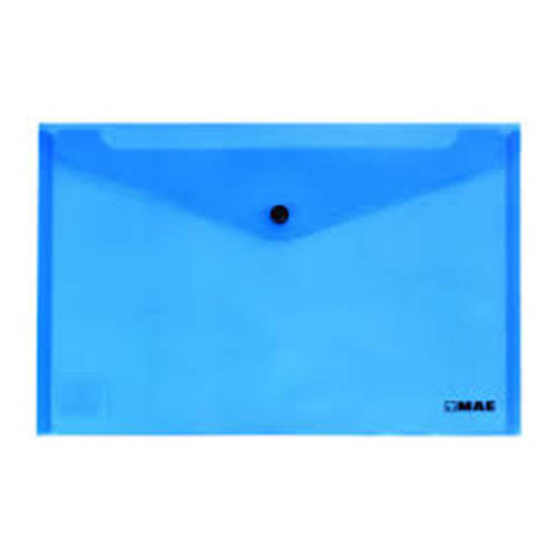 Sobre Mae Plástico, Con Broche, Tamaño Carta, Azul, (1 Pieza)