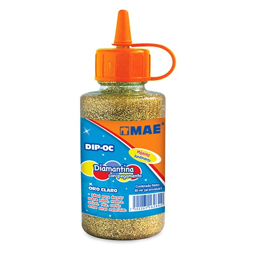 Diamantina con pegamento Mae, 60M, Color oro claro, 1 Pieza.