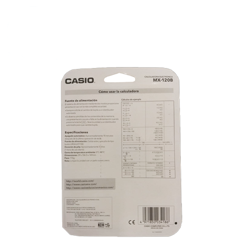 Calculadora Casio, Modelo MX120BSMC, (1 Pieza)