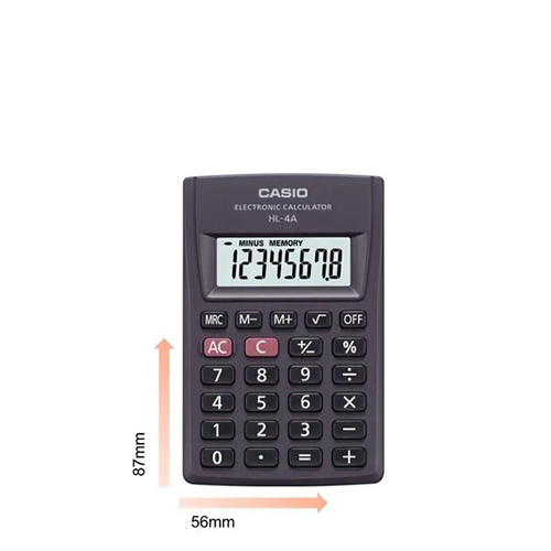 Calculadora Casio, Modelo HL4ASMH, Portátil, De Bolsillo, (1 Pieza)