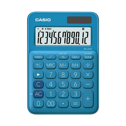 Calculadora Casio MS-20UC-BU-W-DC 12 Dígitos