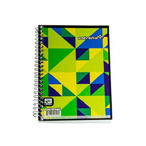 Libreta Estrella 18 Con Espiral Forma Francesa Raya (1 Pieza)