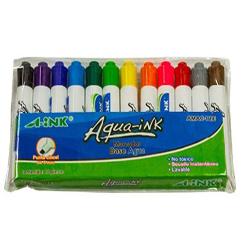 Marcadores Acuacolor, Con 12 Piezas, (1 Paquete)
