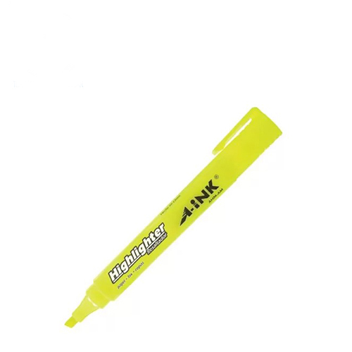 Marcador Fluorescente A-Ink Highlighter, Color Amarillo, (1 Pieza)