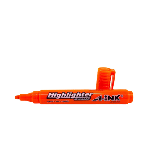 Marcador Fluorescente A-Ink Highlighter, Color Naranja, (1 Pieza)