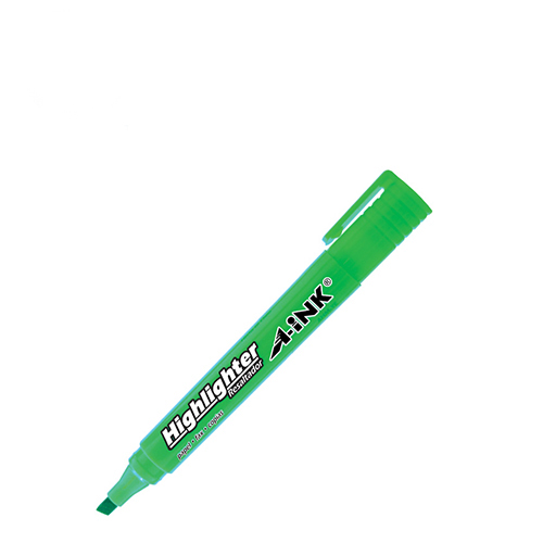 Marcador Fluorescente A-Ink Highlighter, Color Verde, (1 Pieza)