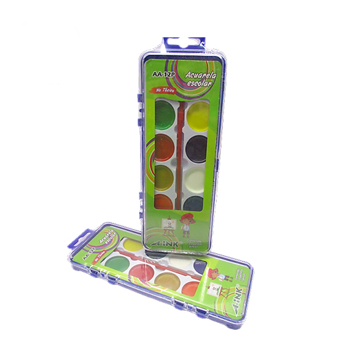 Acuarela A-ink Escolar Con 12 Unidades (1 Pieza)