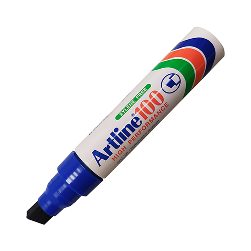 Marcador Artline permanente Jumbo, punta cincel, color Azul, Modelo: EK-100, 1 Pieza