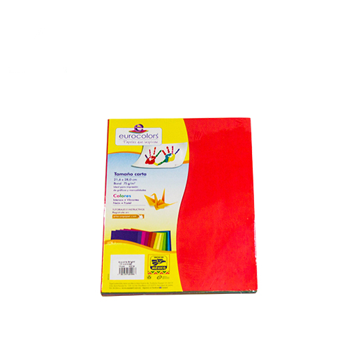 Hoja Eurocolor, Tamaño Carta, 100 Hojas, Colores Brights, (1 Pieza)