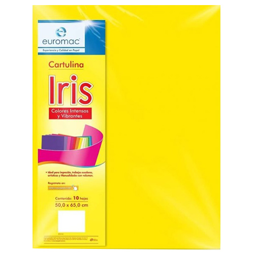 Cartulina Euromac, Medidas 50 x 65 Cm, Color Amarillo, (1 Pieza)