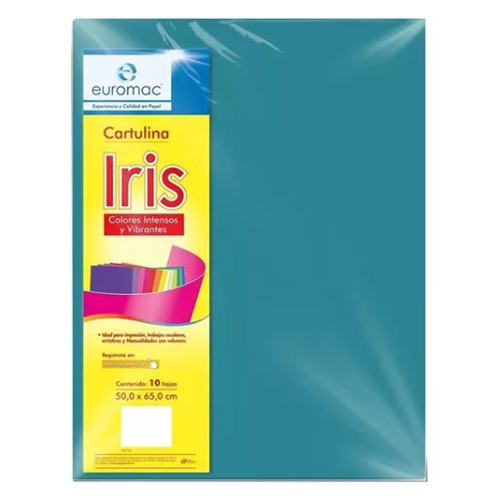 Cartulina Euromac, Medidas 50 x 65 Cm, Color Azul Turquesa, (1 Pieza)
