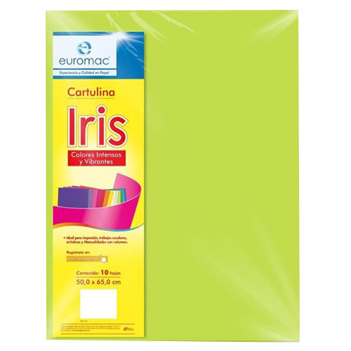 Cartulina Euromac, Medidas 50 x 65 Cm, Color Verde Limón, (1 Pieza)