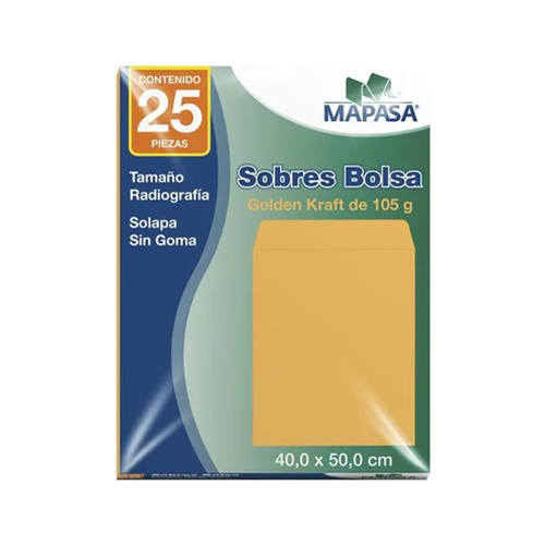 Sobre Mapasa IA0365 Radiografía 40 x 50 cm Golden Kraft con Solapa 1 Pieza