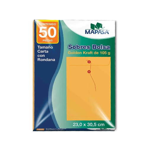 Sobre Mapasa IA0330 Tamaño Carta con Rondana Golden Kraft 1 Pieza