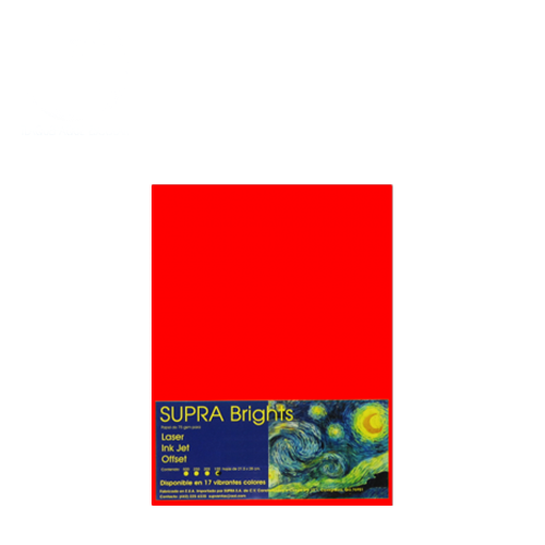 Hoja Supra Bright, Tamaño Carta, C/100, #10, Rojo V, (1 Pieza)