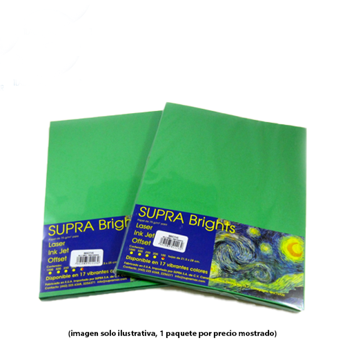 Hoja Supra Bright, Tamaño Carta, C/100, #6, Kelly Green, (1 Pieza)