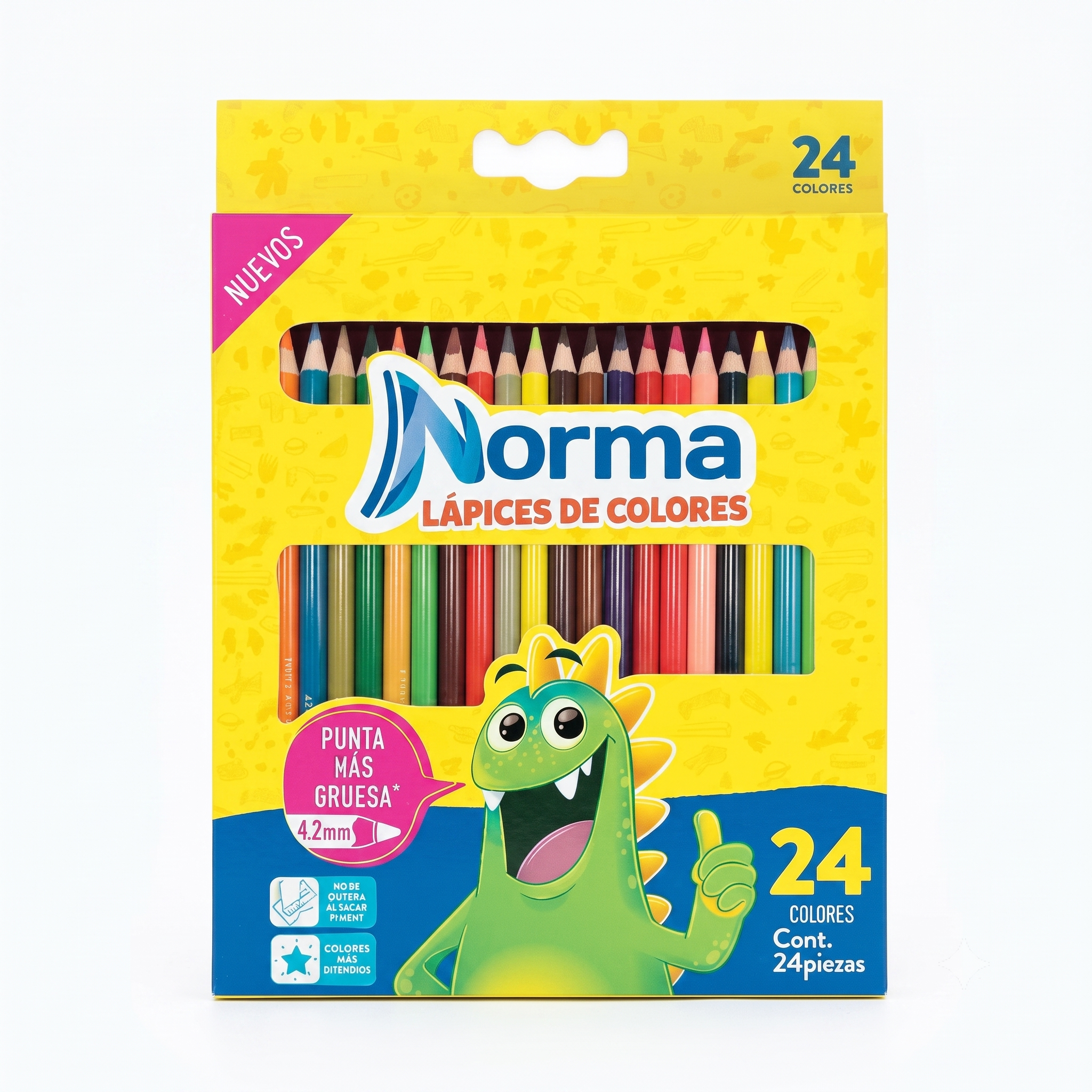 Lápices de Colores Norma Básicos Largos C24 Piezas Modelo 584204 547073