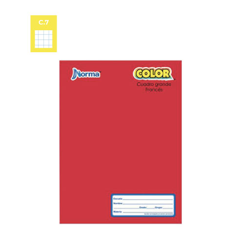 Cuaderno Norma Color 360, c/100H, Cuadro Grande