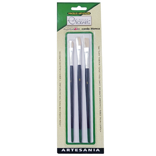 Juego de pincel Rodart, artesanía, con 3, verde, Modelo: 30516