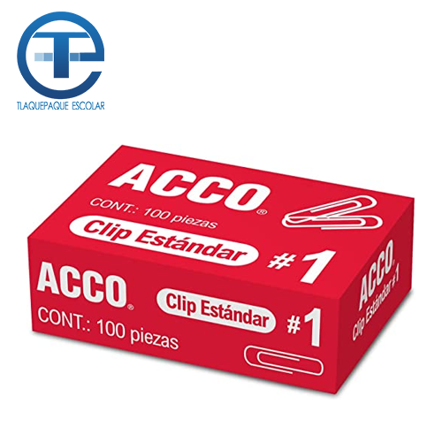 Clip Acco Standard, #1, P1650,  C/100, (1 Caja)