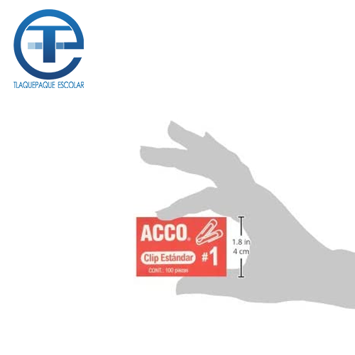 Clip Acco Standard, #1, P1650,  C/100, (1 Caja)