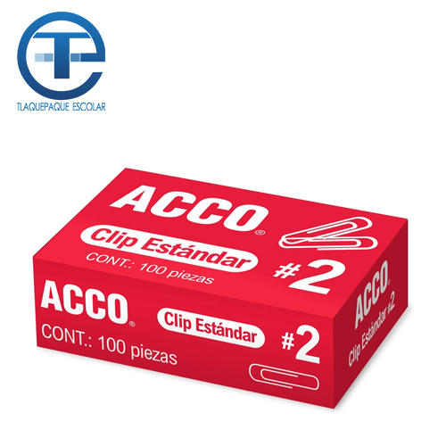 Clip Acco Standard, #2, P1660,  C/100, (1 Caja)