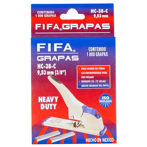 Grapa Fifa, Modelo: HC-38-C, C/1000, 1 Pieza