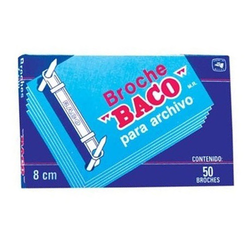 Broche Baco 8CM, C/50, tradicional, Mod: B-182, Caja azul