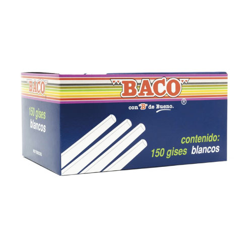 Gis Baco, 150 Gises, Blanco Moldeado, (1 Caja)