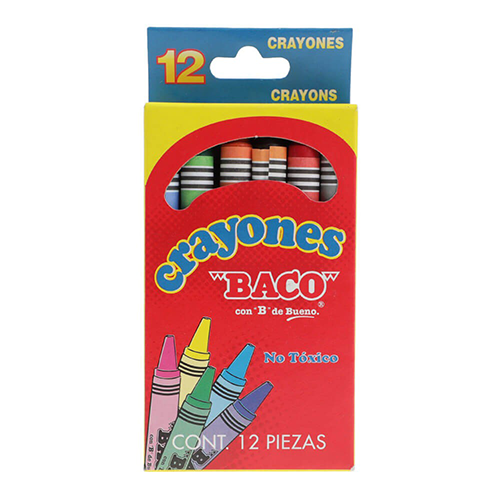 Crayón Baco con 12 piezas, STD, redondo