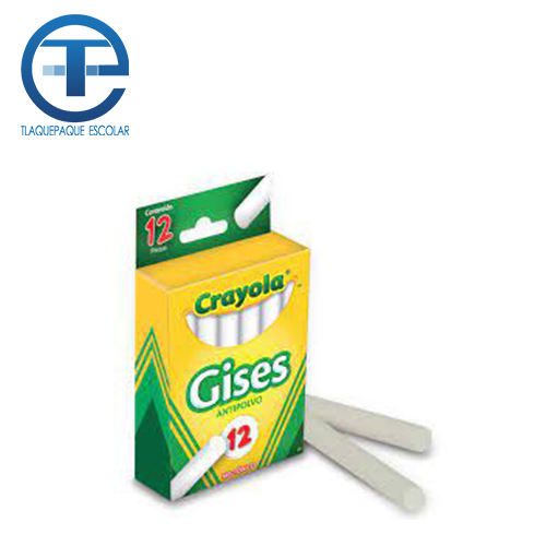 Gis Crayola, 12 Gises, Blanco Comprimido, (1 Caja)